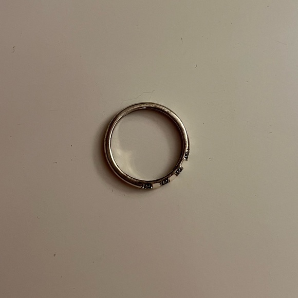 Pandora silver white stripes ring, size 5 - Picture 2 of 5